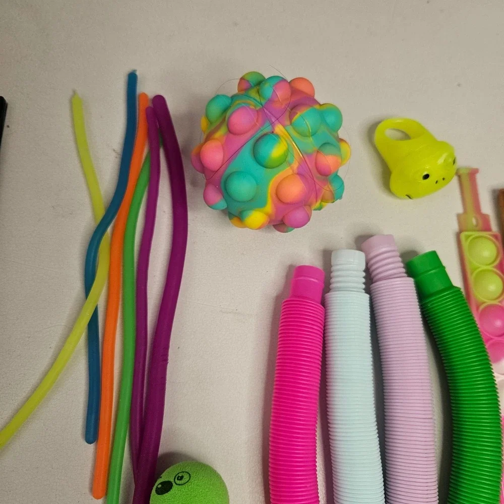 Fidget Toy Sensory Lot Pop It Bracelets Spinners Pop Tubes Marble Mesh 30 pieces